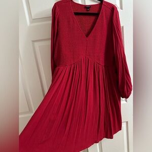 Torrid Vibrant Red Long Sleeve Dress